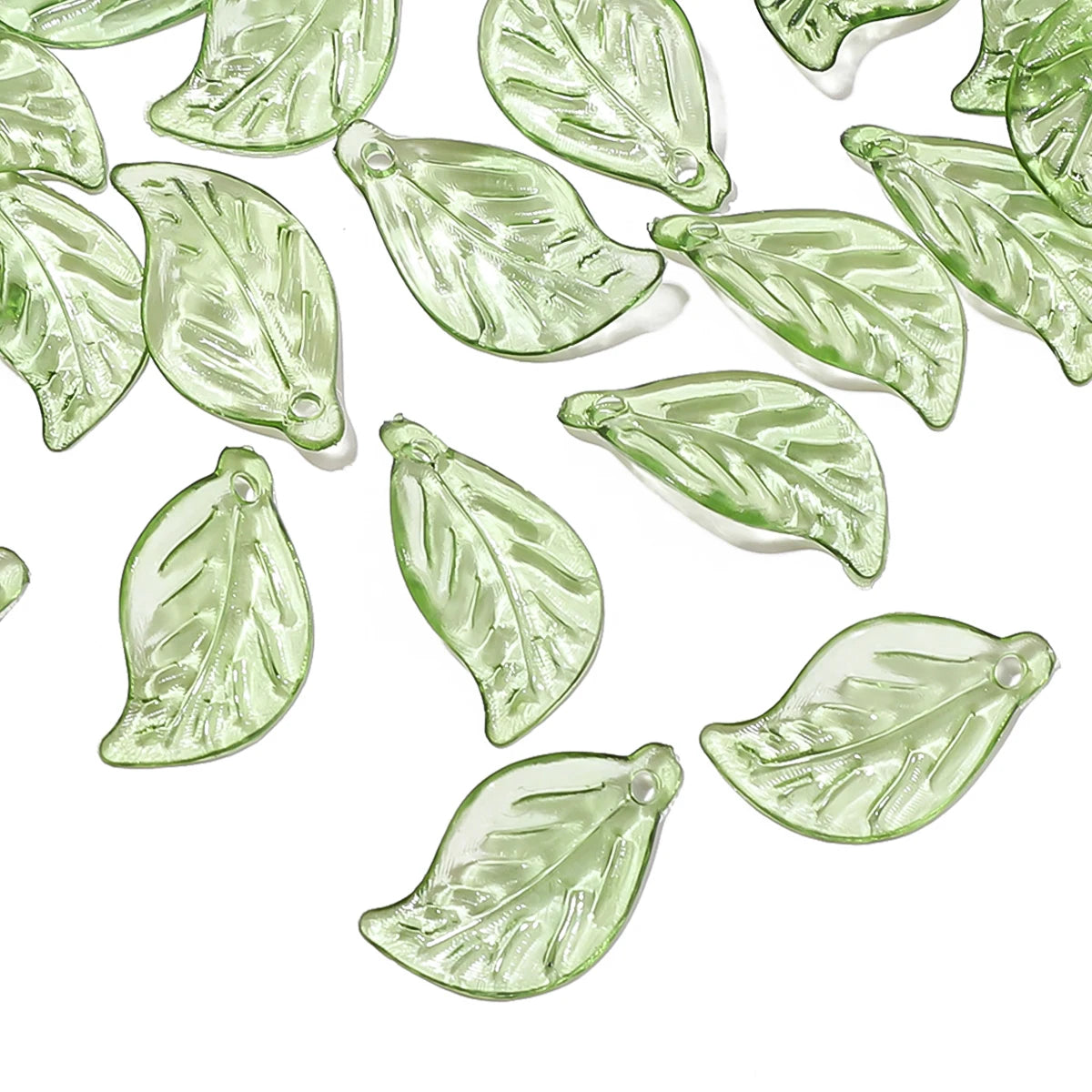 10/50pcs Acrylic Mini Leaf Beads