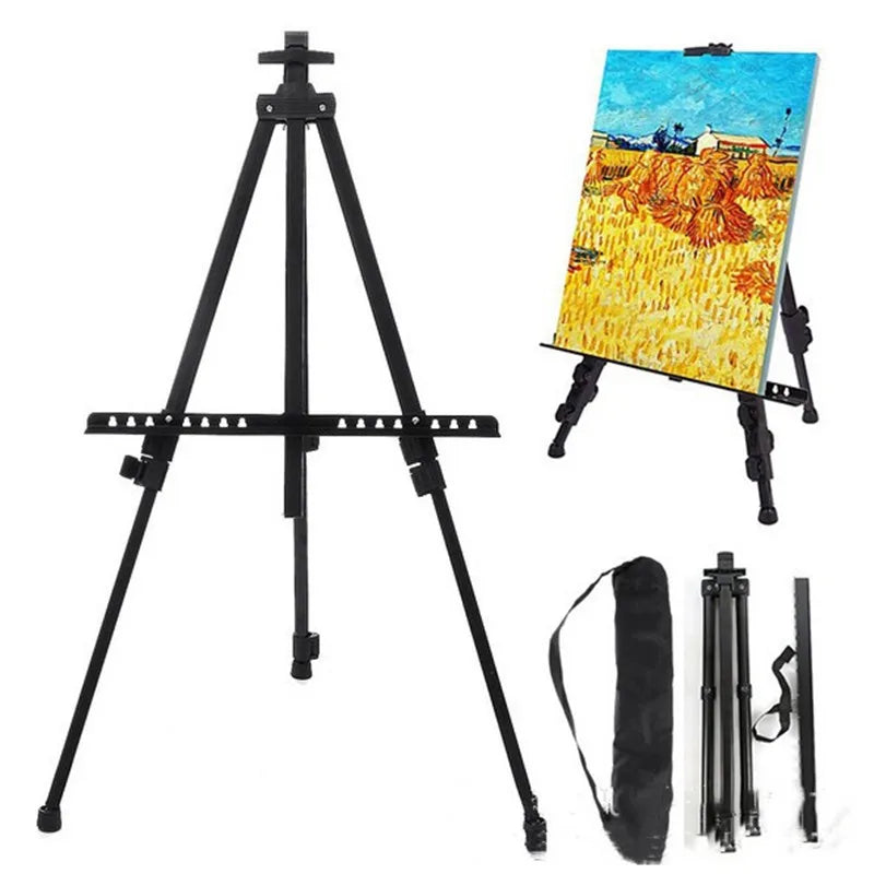 Portable Adjustable Metal Easel – Foldable Travel Stand with Bag