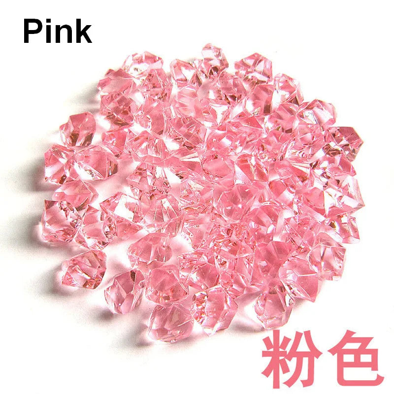200pcs 6x9mm Acrylic Stone Fake Ice Rocks Crystal Gem Stones Vase Filler DIY Decor for Fish Tank Home Decoration Crushed Diamond