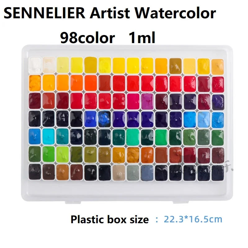 SENNELIER 24/36/48/98‑Color Solid Watercolor Palette