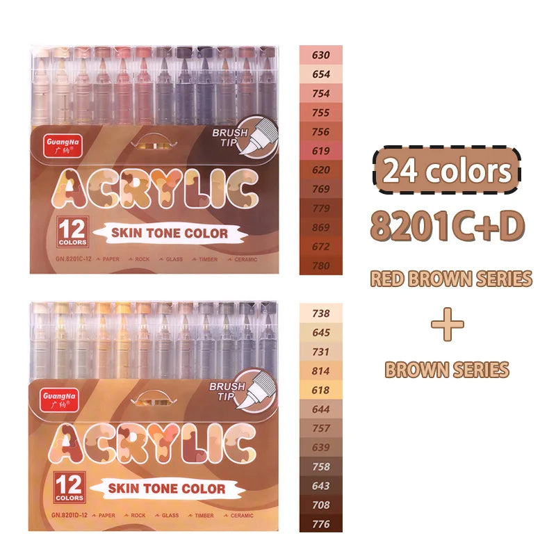 GuangNa Acrylic Paint Markers 12-72 Colors Set