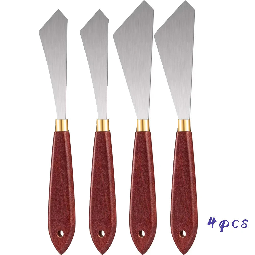 Stainless Steel Palette Knife Set with Wooden Handles