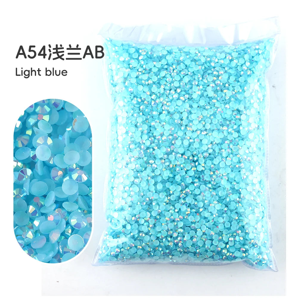 2MM 3MM 4MM 5MM 6MM Jelly AB Resin Cold fixation  Rhinestones Flat Back Suitable for making diamond water bottles