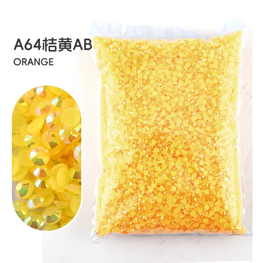 2MM 3MM 4MM 5MM 6MM Jelly AB Resin Cold fixation  Rhinestones Flat Back Suitable for making diamond water bottles