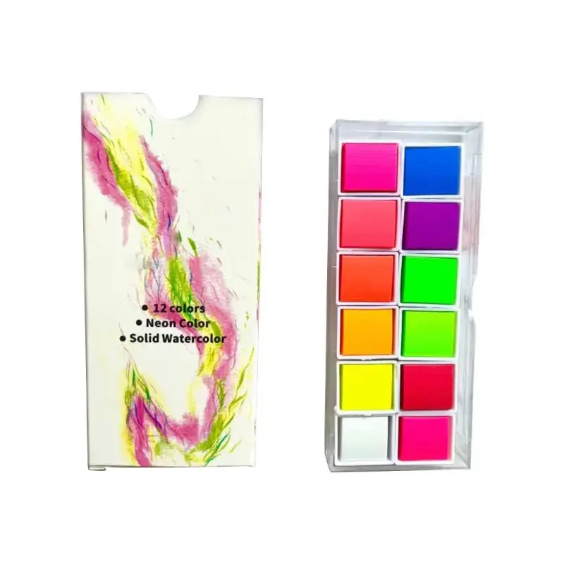 Portable 12-Color Retro Watercolor Set